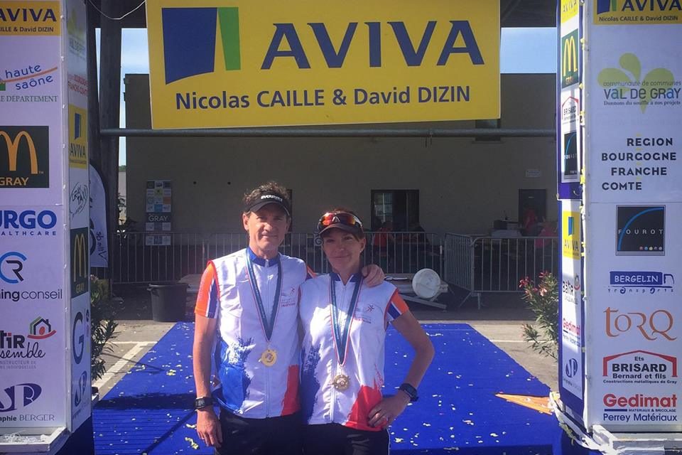 Fabrice BOSSION et Valérie DUCATILLION, Champion et Championne de France de Triathlon Sprint