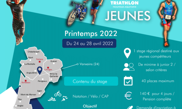 Lancement des inscriptions // Stage Jeunes Printemps 2022