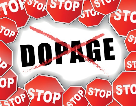 Vector french illustration of stop doping concept background